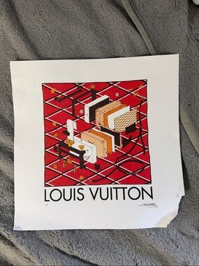 Louis Vuitton Red, White & Black Graphic Art Poster